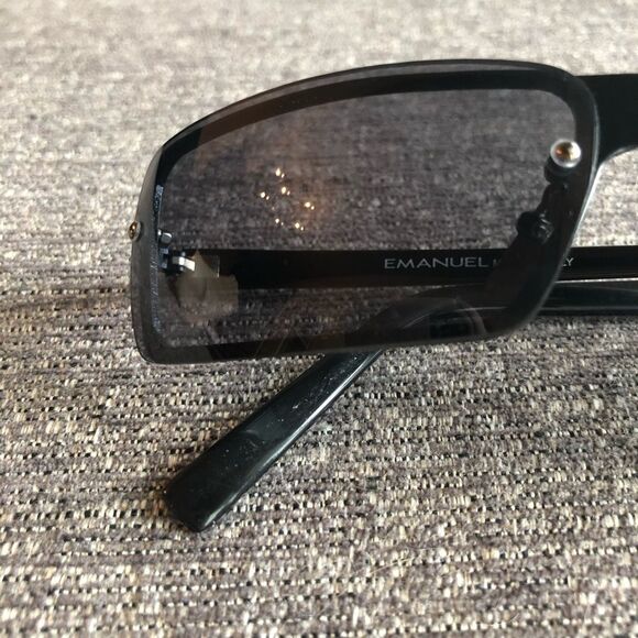 EMANUEL Black Skinny Rectangular Sunglasses - Picture 5 of 6